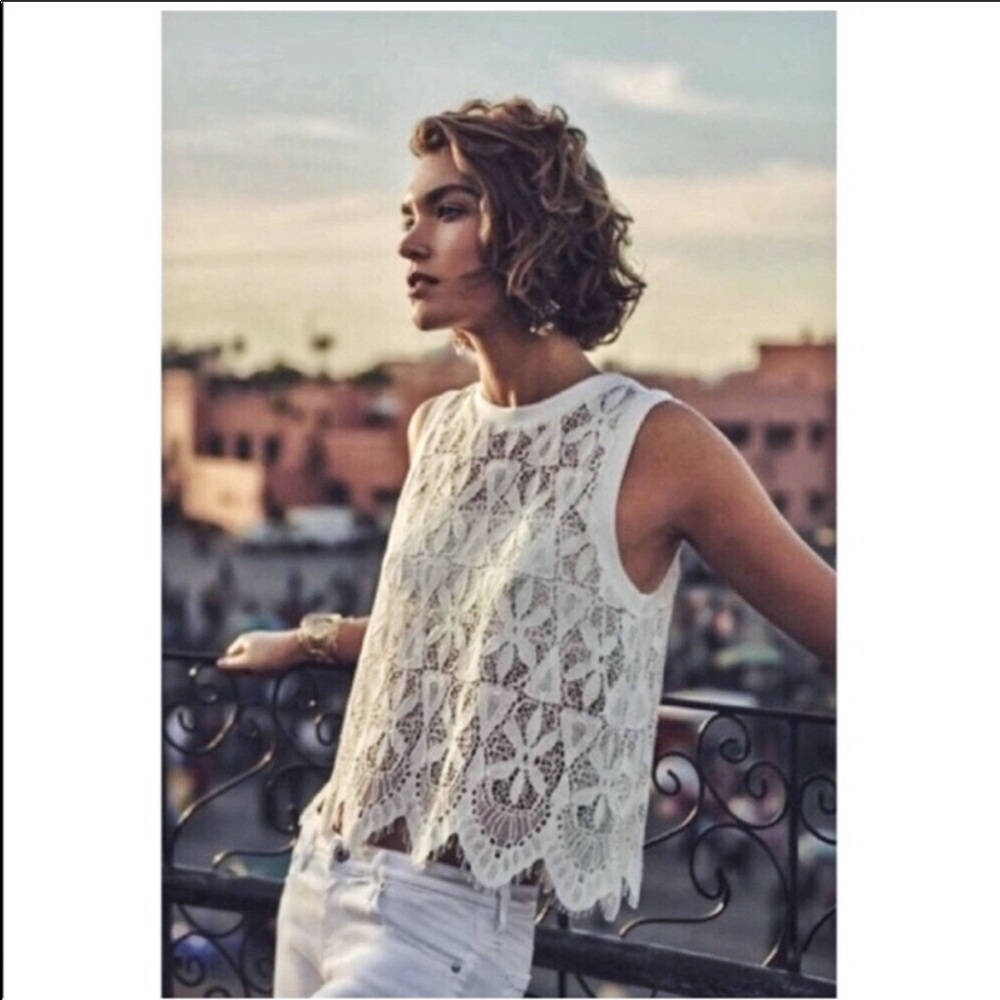 Anthropologie deletta white lace tank